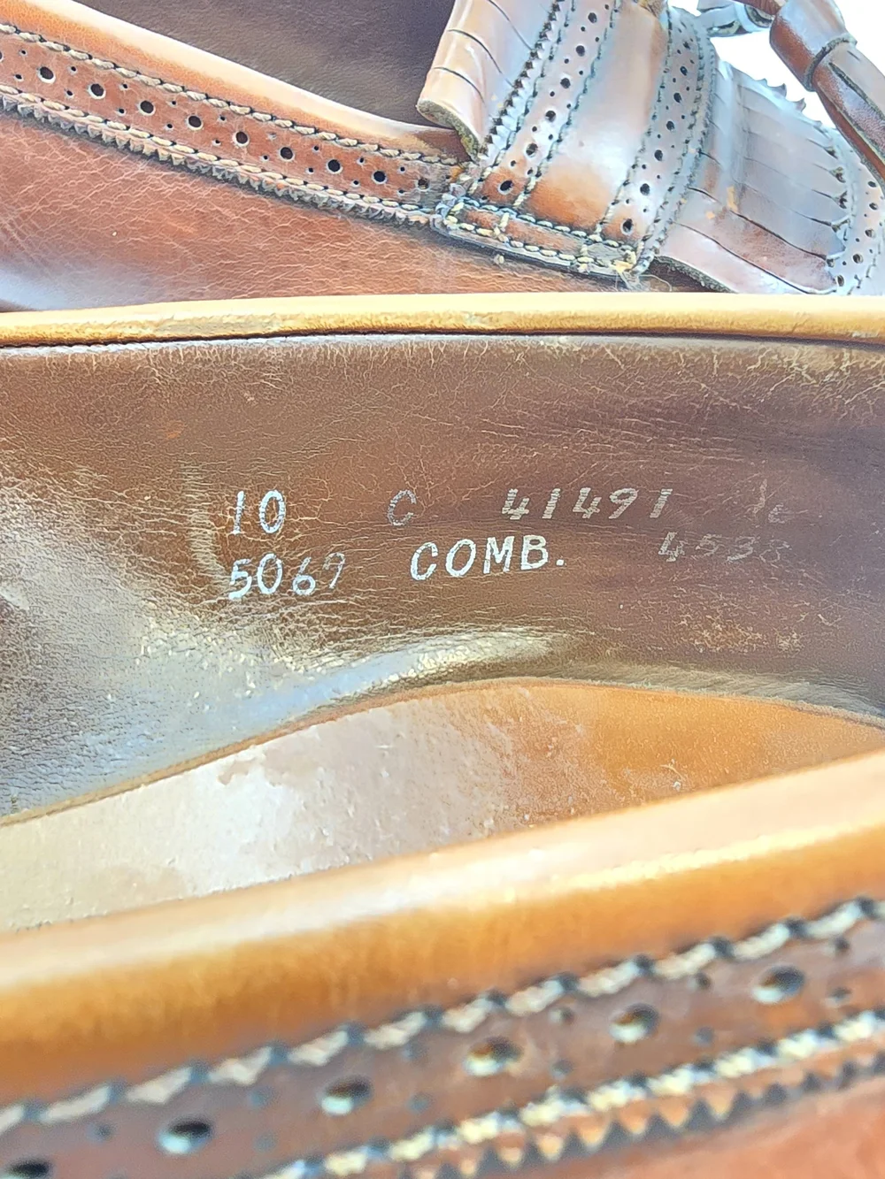 Allen Edmonds Cognac Brown Leather Tassel Kiltie Slip-On Loafers Bridgeton 10 C